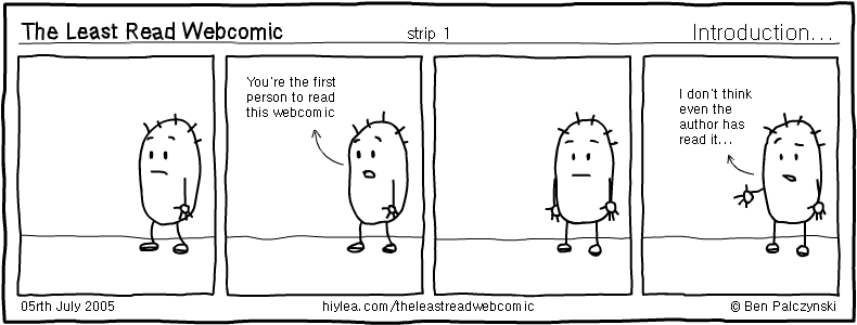 Welcome to TLRW - The Least Read Webcomic - by Ben Palczynski